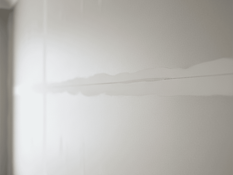 A freshly sealed, unpainted plasterboard wall with visible joint compound.
